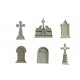 ENSEMBLE DE SIX DIFFERENT GRAVE pierres tombales