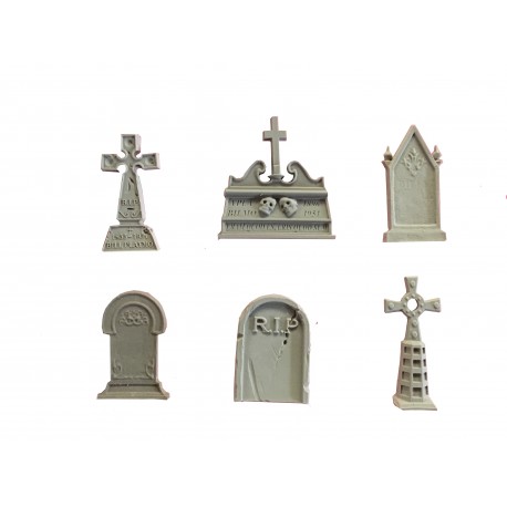 Set von sechs verschiedenen GRAVE Grabsteine