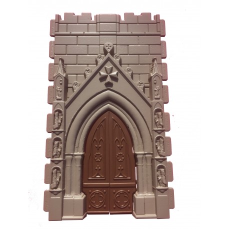 Porte de l'église avec croix templière